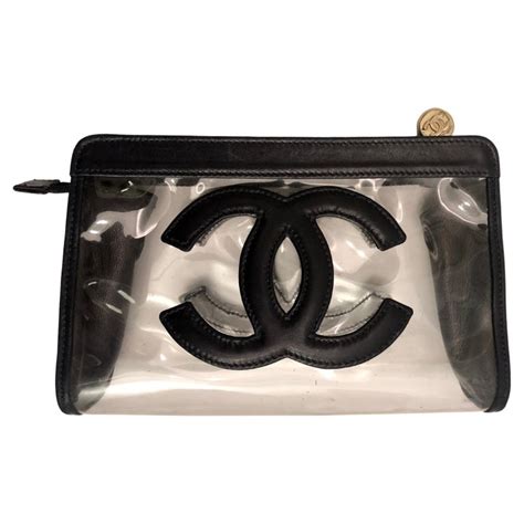 vinyl clear chanel clutch|Chanel clutch with hand strap.